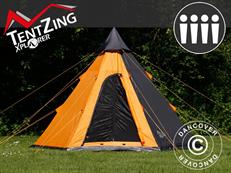 Namiot Kempingowy TentZing 4-osobowy, Pomaranczowy/Ciemny szary